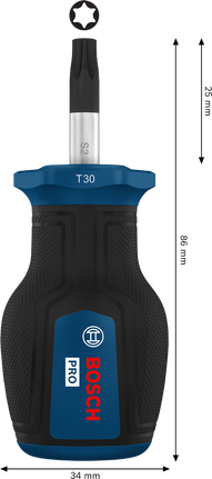 Tua vít ngắn Bosch PRO TX30 với lưỡi 25 mm.